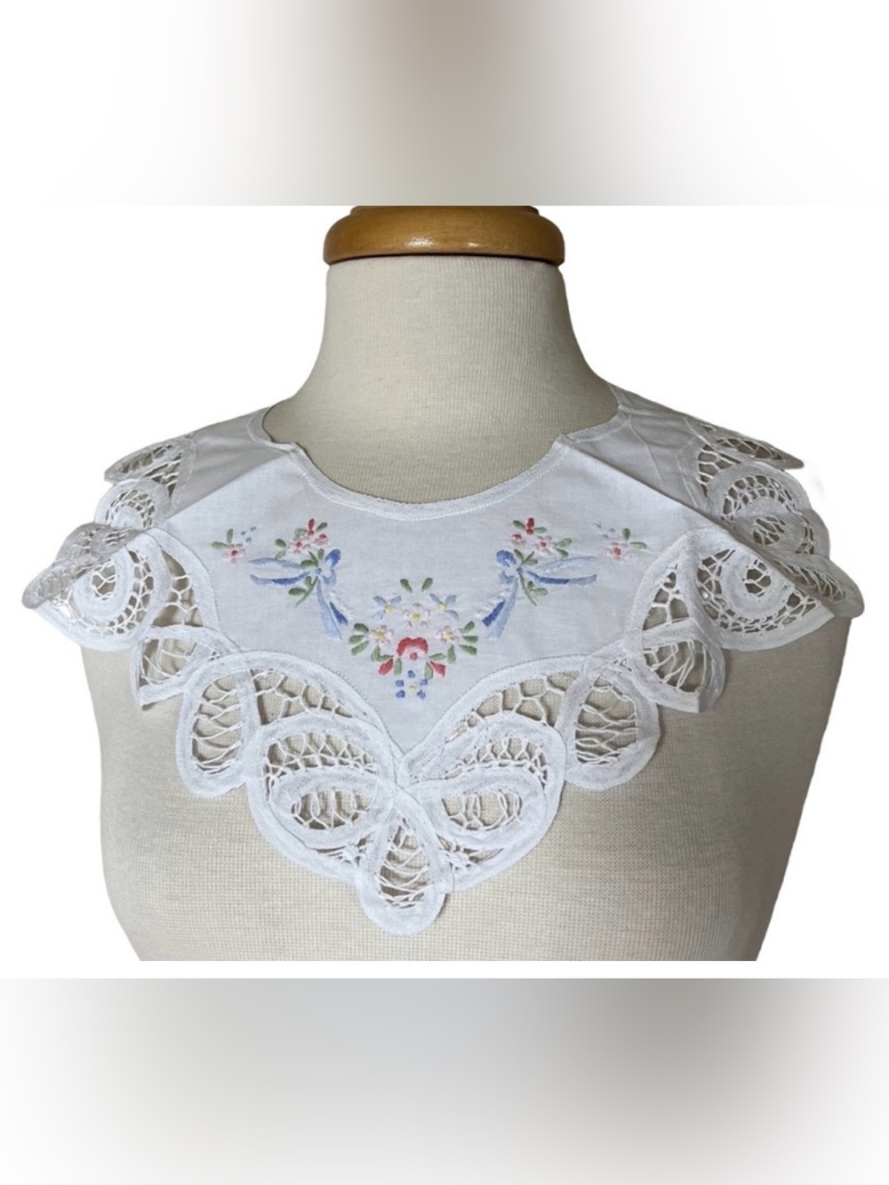 Simplicity Battenburg Lace Cotton Collar Floral Embroidery Daisy Kingdom